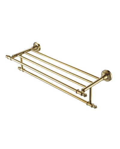 מדף מגבות קלאסי זהב בראס