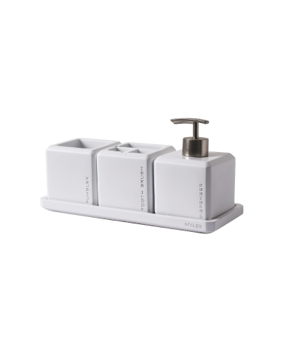 סט מונח מבטון - קוואדרו לבן מט