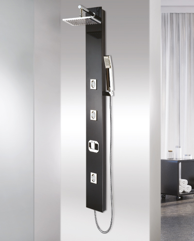 פאנל רחצה גלקסי זכוכית שחורה