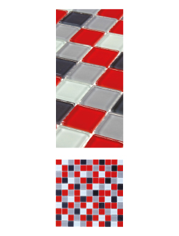 פסיפס אדום אפור מעורב