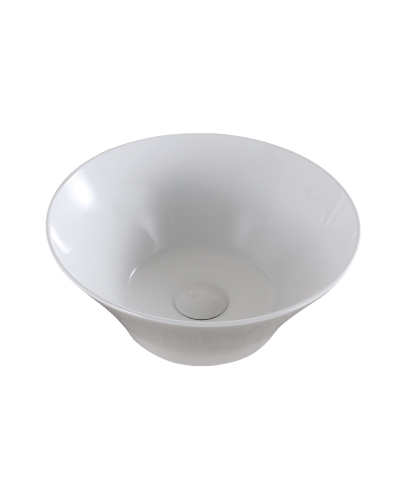 כיור חרס מונח סטפס לבן מבריק