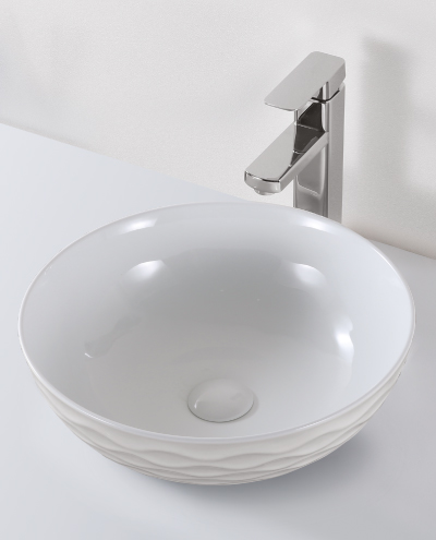 כיור חרס מונח סיסקו לבן מבריק