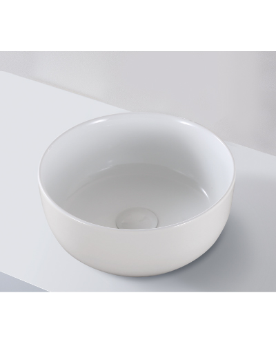 כיור חרס מונח ספיר 33 לבן מבריק