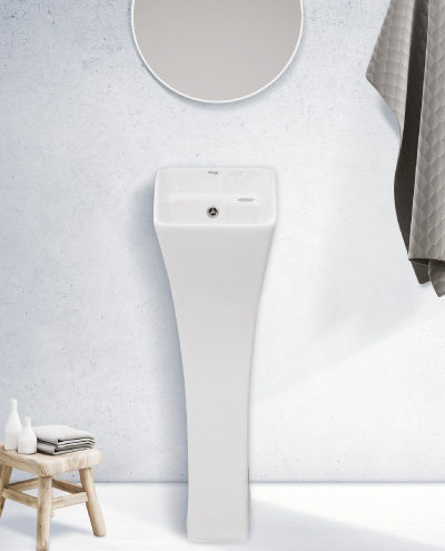 כיור חרס סולו לבן מבריק