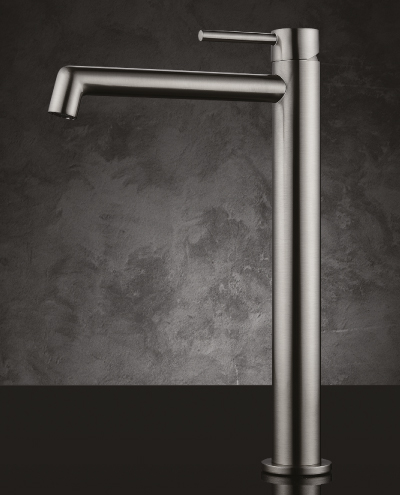 ברז בונטון גבוה עגול מוברש