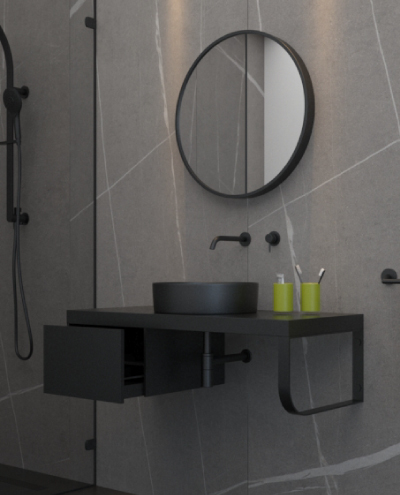 ארון בונטון שחור מט