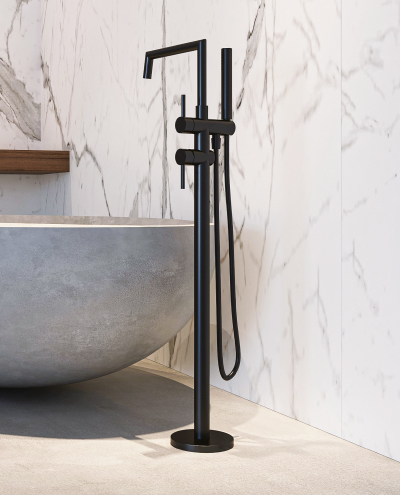 ברז רצפתי בונטון שחור מט