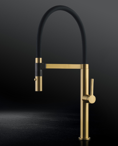 ברז מטבח נשלף בריסל גולד מט