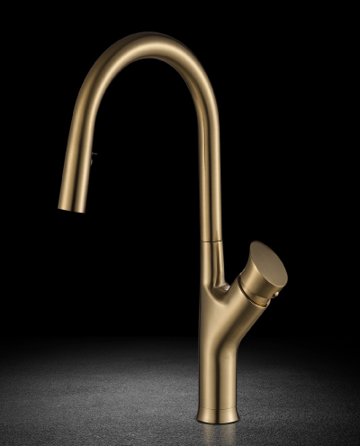 ברז מטבח נשלף לורן גולד מט