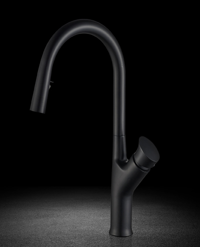 ברז מטבח נשלף לורן שחור מט