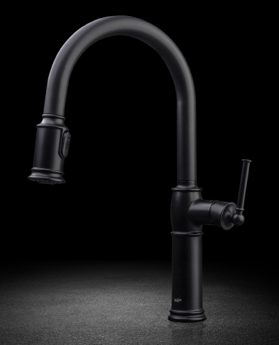 ברז מטבח נשלף פיראוס שחור מט