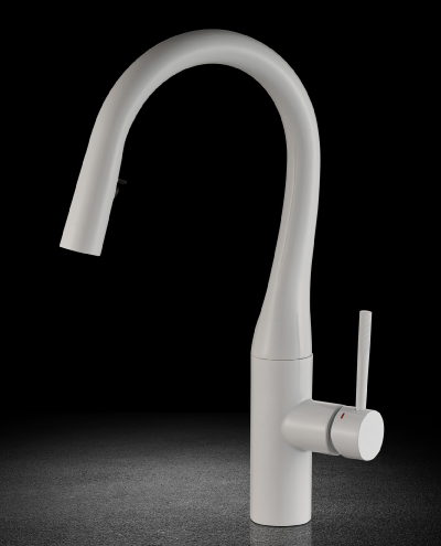 ברז מטבח נשלף קוקו לבן מבריק