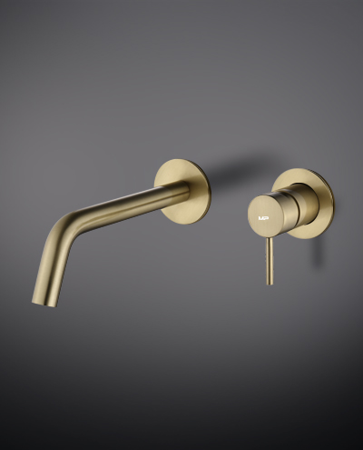 ברז קיר אורבן עגול גולד מט