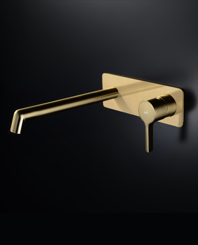 ברז קיר בונטון מרובע גולד מט