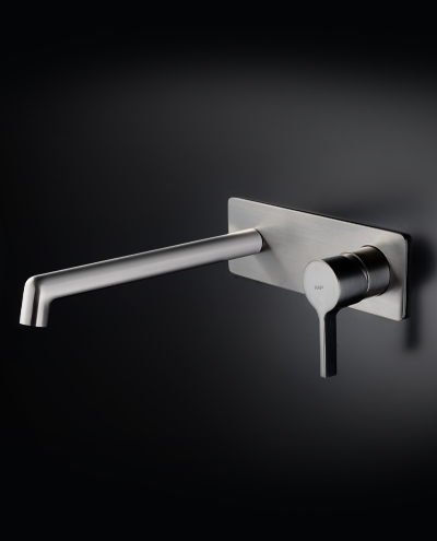 ברז קיר בונטון מרובע סילבר מטאל