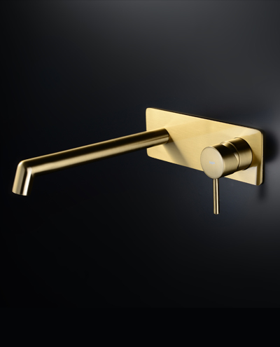 ברז קיר בונטון עגול גולד מט