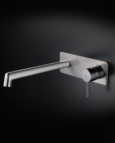 ברז קיר בונטון עגול סילבר מטאל