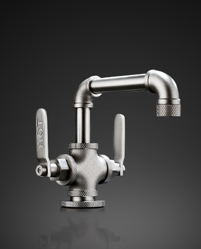 ברז רחצה נמוך ריבר סילבר מטאל