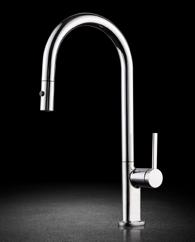 ברז מטבח נשלף ריג׳נט עגול ניקל