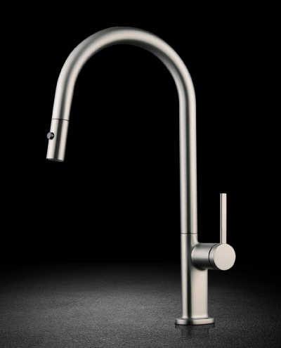 ברז מטבח נשלף ריג׳נט עגול סילבר מטאל