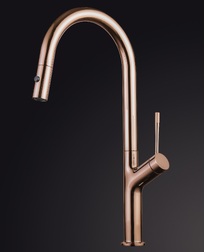 ברז מטבח נשלף ארמני רוז גולד