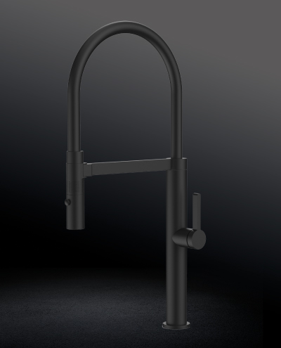 ברז מטבח נשלף בריסל שחור מט