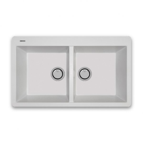 כיור מטבח מיקרו גרניט - ארמני 86 כפול קריסטלייט