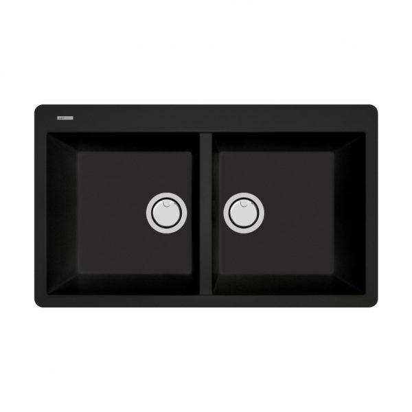 כיור מטבח מיקרו גרניט - ארמני 86 כפול שחור