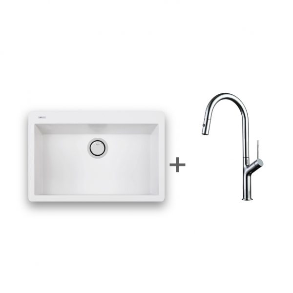 סט ארמני 76 לבן / ניקל למטבח