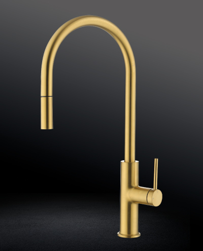 ברז מטבח נשלף יוסטון גולד מט