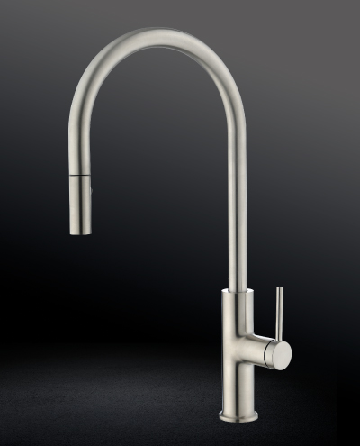 ברז מטבח נשלף יוסטון סילבר מטאל