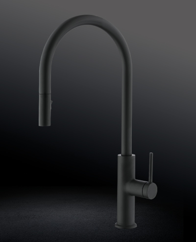 ברז מטבח נשלף יוסטון שחור מט