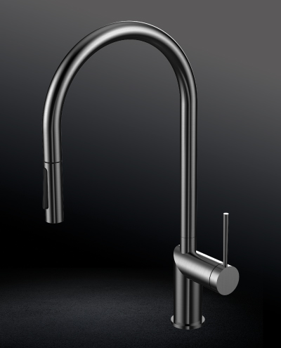 ברז מטבח נשלף מרטין בלאק מטאל MP