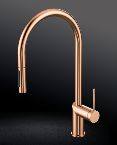 ברז מטבח נשלף מרטין רוז גולד מט MP