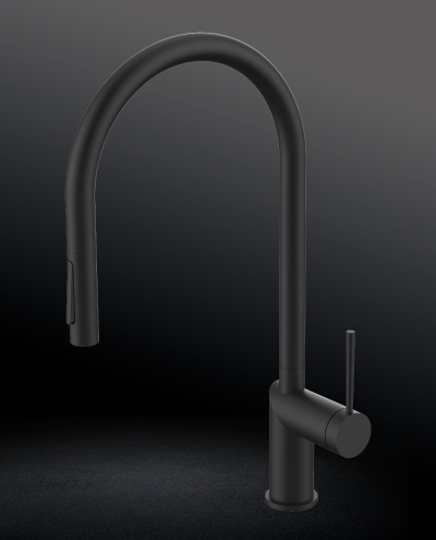 ברז מטבח נשלף מרטין שחור מט MP