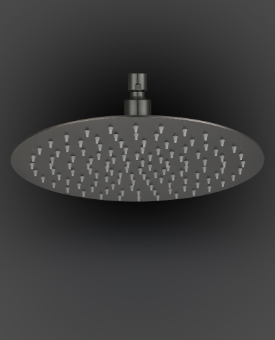 ראש נירוסטה עגול "10 בלאק מטאל